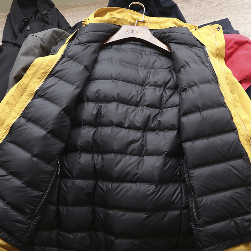 Aukštos kokybės žieminiai vyriški slidinėjimo kostiumai, nauji 2022 m. terminiai vandeniui atspari sniego pūkinė striukė ir snieglenčių kelnių rinkinys