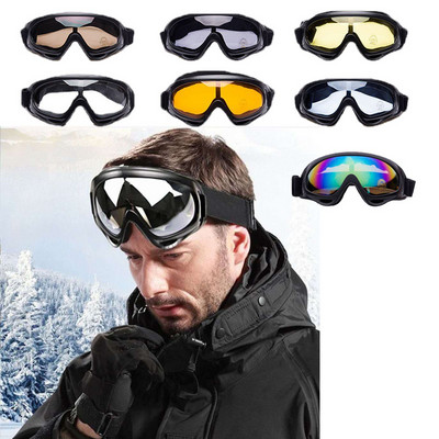 1pcs Windproof Skiing Eyewear Winter Outdoor Dustproof Anti-fog Men Women Snowmobile Cycling Sunglasses UV400 The Black Mirror
