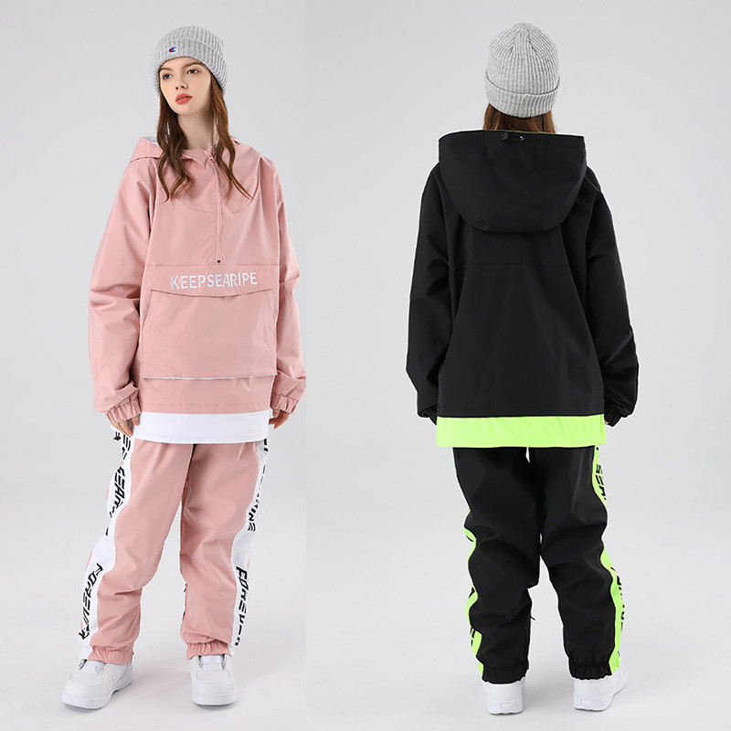 Didelis slidinėjimo kostiumas vyrams, moterims, žiemai, vėjui atsparus, vandeniui atsparus slidinėjimo džemperis, striukės kelnių rinkinys, moteriškas, vyriškas, slidinėjimo snieglenčių kostiumas