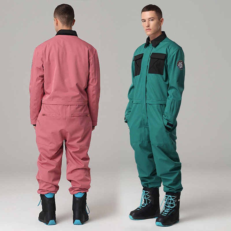 Žieminis vientisas slidinėjimo kostiumas moterims vyriškas lauko alpinizmo snieglenčių kostiumas, šiltas, atsparus vėjui ir vandeniui atsparus slidinėjimo komplektas