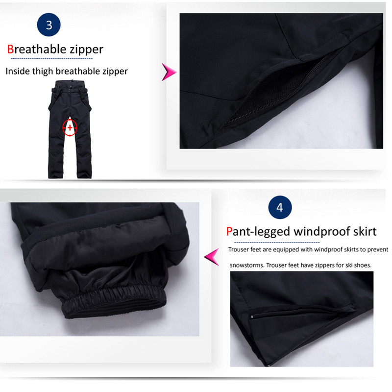 Moteriškos slidinėjimo kelnės Visiškai naujos Lauko Sportas Aukštos kokybės Kelnės Vyriškos Neperšlampamos Neperšlampamos Šiltos Žiemos Snieglentės