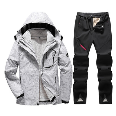 Zimska debela topla ženska skijaška odijela Vodootporna na vjetar Skijaška jakna Snowboarding Komplet hlača Ženska odijela za snijeg