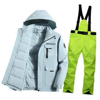 Ζεστό γυναικείο κοστούμι σκι Χειμερινό μπουφάν και παντελόνι για σκι Αδιάβροχο αναπνέον Κοστούμια για σκι και σνόουμπορντ Εξωτερικές στολές χιονιού