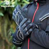 ROCKBROS žieminės pirštinės motociklams slidinėjimo pirštinės vėjui atsparios šiltos vilnos šiluminės pirštinės snieglenčių sniego motociklams sniego dviračių pirštinės