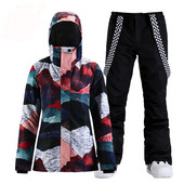 Costume de zăpadă pentru femei Îmbrăcăminte sport în aer liber Costume de schi Impermeabil rezistent la vânt pentru snowboard Seturi de îmbrăcăminte Jachetă + pantaloni pentru fete