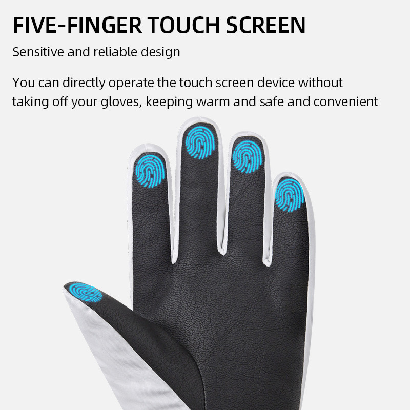 Naujos žieminės šiltos slidinėjimo pirštinės vyrams, moteriškos, vėjui atsparios ir vandeniui atsparios jutiklinės ekrano snieglentės lauko vilnos sniego motociklo slidinėjimo pirštinės