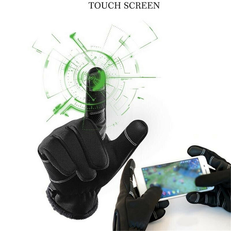 Žieminės šalčiui atsparios slidinėjimo pirštinės dviračių sportui su jutikliniu ekranu, pūkas, vandeniui atsparios šiltos pirštinės, skirtos dviračiui dviračiui motoroleriui motociklui šiltos pirštinės