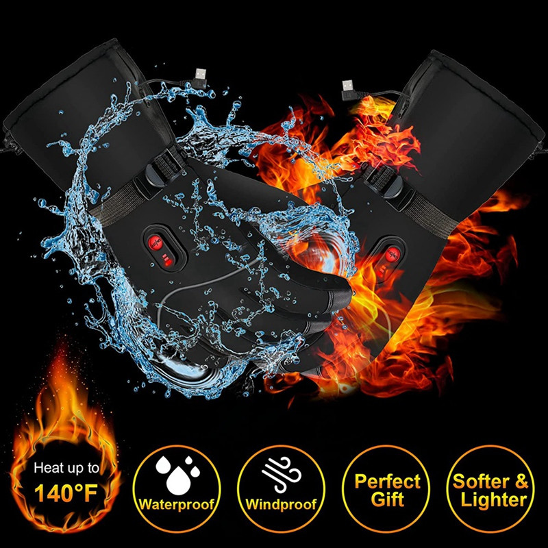 Grijane rukavice Električne grijane rukavice Kampiranje Grijači za ruke Zimske tople rukavice za zaslon osjetljiv na dodir Za muškarce Žene na otvorenom