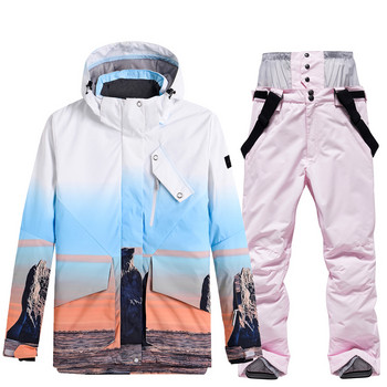 Νέο μεγάλου μεγέθους ανδρικό ή γυναικείο κοστούμι χιονιού Ρούχα Snowboarding Χειμερινά αδιάβροχα κοστούμια για σκι Σετ μπουφάν + παντελόνι