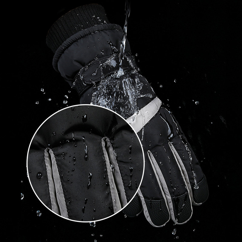 Žieminės snieglenčių slidinėjimo pirštinės su pilnu pirštu PU vilnos jutiklinis ekranas, atsparus vandeniui motociklams, važinėjimui dviračiu, termiškai šiltos sniego pirštinės vyrams, moterims