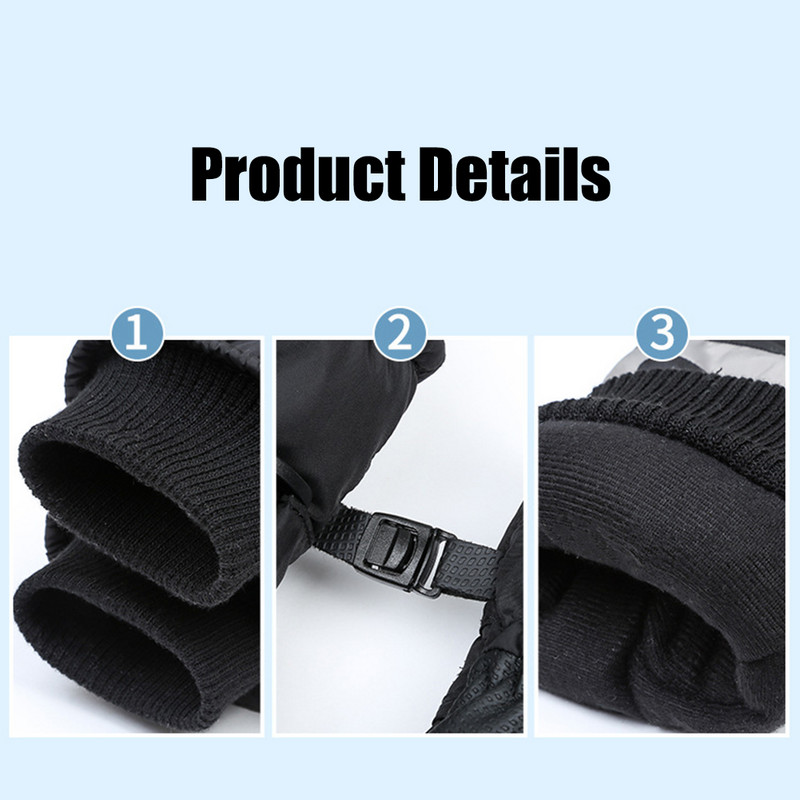 Žieminės snieglenčių slidinėjimo pirštinės su pilnu pirštu PU vilnos jutiklinis ekranas, atsparus vandeniui motociklams, važinėjimui dviračiu, termiškai šiltos sniego pirštinės vyrams, moterims