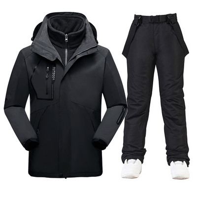 Slidinėjimo kostiumas Moterys Žiemos Slidinėjimo Snieglentės Drabužiai Stori Šilti Neperšlampami Slidinėjimo Striukės Lauko Sniego striukė + Kelnės moterims