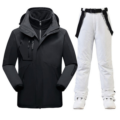 Slidinėjimo kostiumas Moterys Žiemos Slidinėjimo Snieglentės Drabužiai Stori Šilti Neperšlampami Slidinėjimo Striukės Lauko Sniego striukė + Kelnės moterims