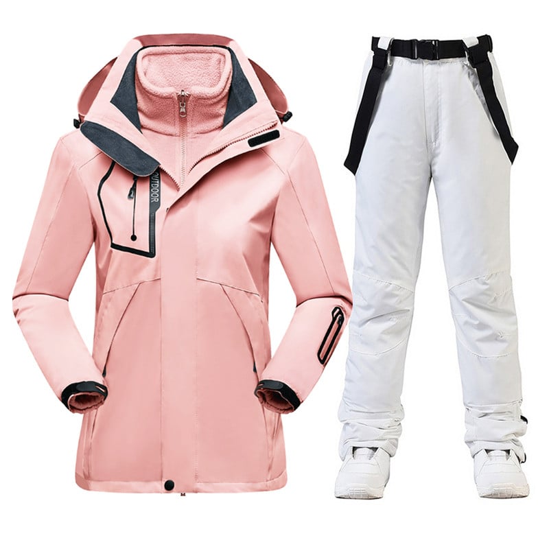 Slidinėjimo kostiumas Moterys Žiemos Slidinėjimo Snieglentės Drabužiai Stori Šilti Neperšlampami Slidinėjimo Striukės Lauko Sniego striukė + Kelnės moterims