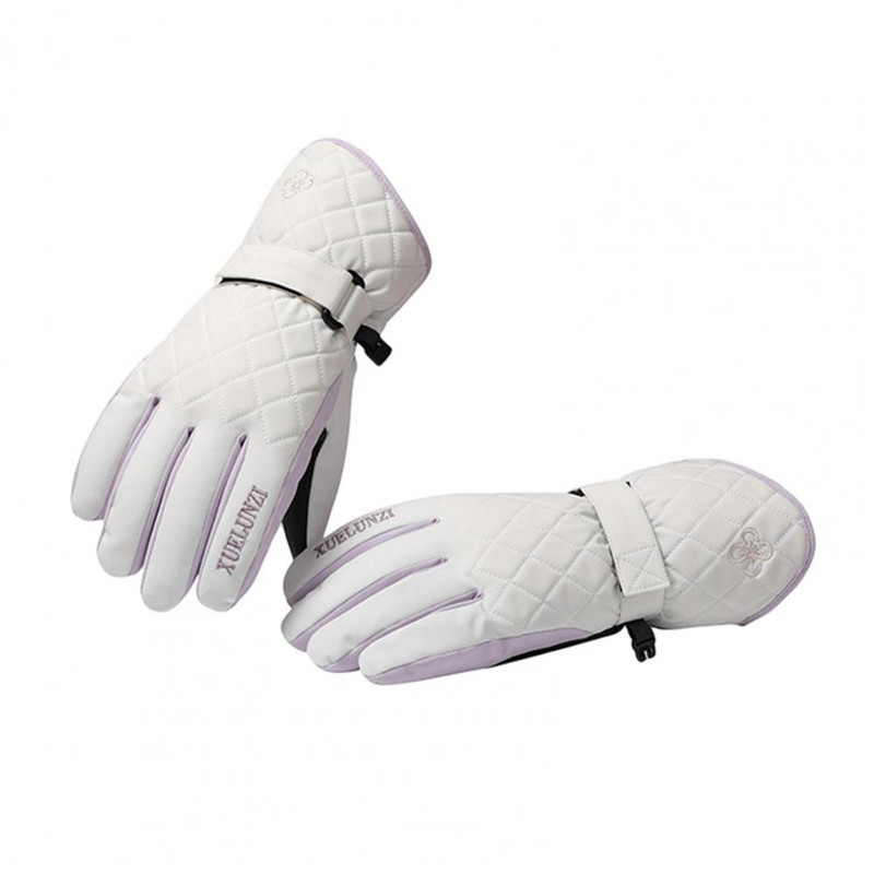 1 pora moteriškų dviratininkų pirštinių jutiklinis ekranas, vilnos pamušalas, pastorintas reguliuojamas dirželis, rudeninės žiemos žiemos pilnos pirštinės slidinėjimo pirštinės, skirtos lauke