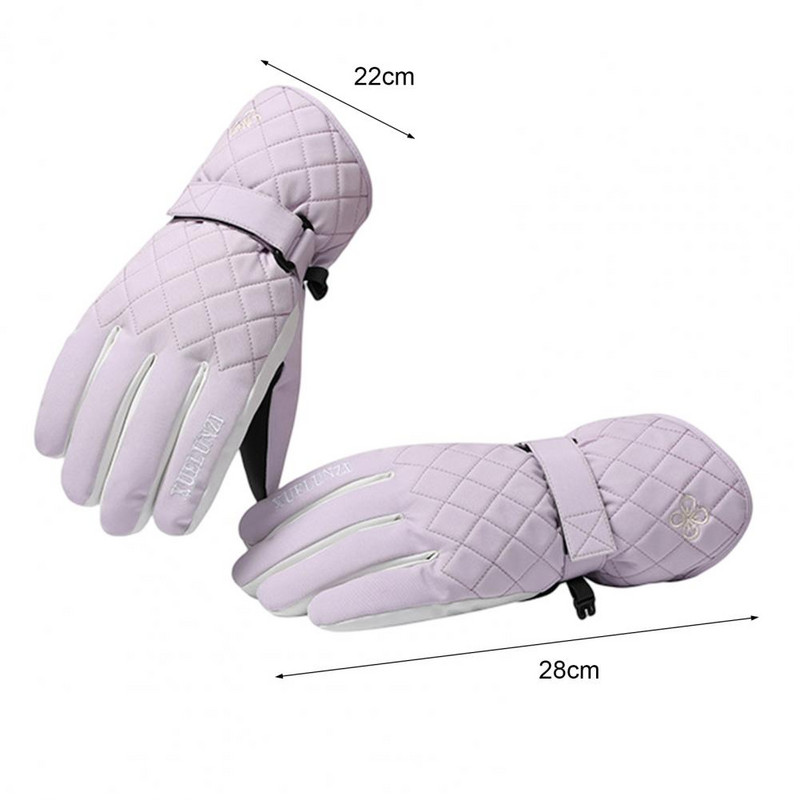 1 pora moteriškų dviratininkų pirštinių jutiklinis ekranas, vilnos pamušalas, pastorintas reguliuojamas dirželis, rudeninės žiemos žiemos pilnos pirštinės slidinėjimo pirštinės, skirtos lauke