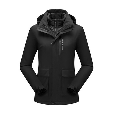 Slidinėjimo kostiumų prekės ženklai Moteriški žieminiai lauko vandeniui atsparūs kalnų šiltai pūkiniai striukė ir kelnės Sniego komplektai Slidinėjimo ir snieglenčių sportui