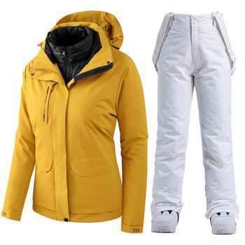 Γυναικεία ζεστή αδιάβροχη αντιανεμική στολή σκι Μπουφάν και παντελόνι για γυναίκες για σκι και σνόουμπορντ Γυναικεία παλτό