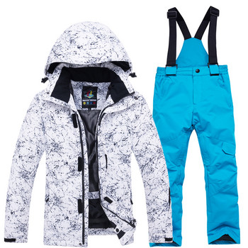 Εξωτερική χειμερινή παιδική φόρμα σκι Σετ μπουφάν για σκι για κορίτσια Αθλητικό αδιάβροχο κοστούμι για αγόρια Πύκνωση χιονιού Ζεστό σετ μπουφάν + παντελόνι