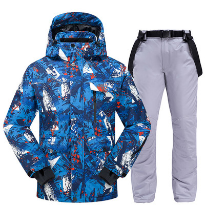 Costum de schi pentru bărbați, iarnă, cald, rezistent la vânt, impermeabil, sport în aer liber, jachete și pantaloni pentru zăpadă, îmbrăcăminte pentru bărbați, jachetă pentru snowboard, set de schi