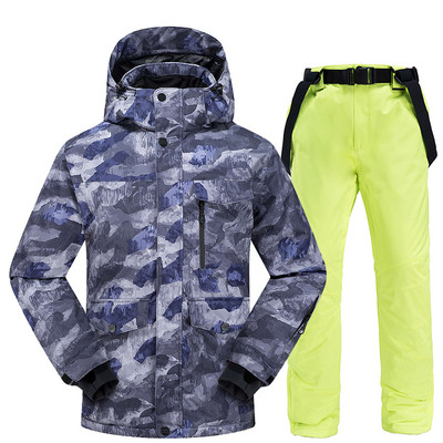 Costum de schi pentru bărbați, iarnă, cald, rezistent la vânt, impermeabil, sport în aer liber, jachete și pantaloni pentru zăpadă, îmbrăcăminte pentru bărbați, jachetă pentru snowboard, set de schi