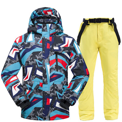 Costum de schi pentru bărbați, iarnă, cald, rezistent la vânt, impermeabil, sport în aer liber, jachete și pantaloni pentru zăpadă, îmbrăcăminte pentru bărbați, jachetă pentru snowboard, set de schi