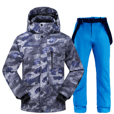 Costum de schi pentru bărbați, iarnă, cald, rezistent la vânt, impermeabil, sport în aer liber, jachete și pantaloni pentru zăpadă, îmbrăcăminte pentru bărbați, jachetă pentru snowboard, set de schi
