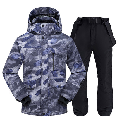 Costum de schi pentru bărbați, iarnă, cald, rezistent la vânt, impermeabil, sport în aer liber, jachete și pantaloni pentru zăpadă, îmbrăcăminte pentru bărbați, jachetă pentru snowboard, set de schi