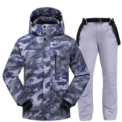 Costum de schi pentru bărbați, iarnă, cald, rezistent la vânt, impermeabil, sport în aer liber, jachete și pantaloni pentru zăpadă, îmbrăcăminte pentru bărbați, jachetă pentru snowboard, set de schi