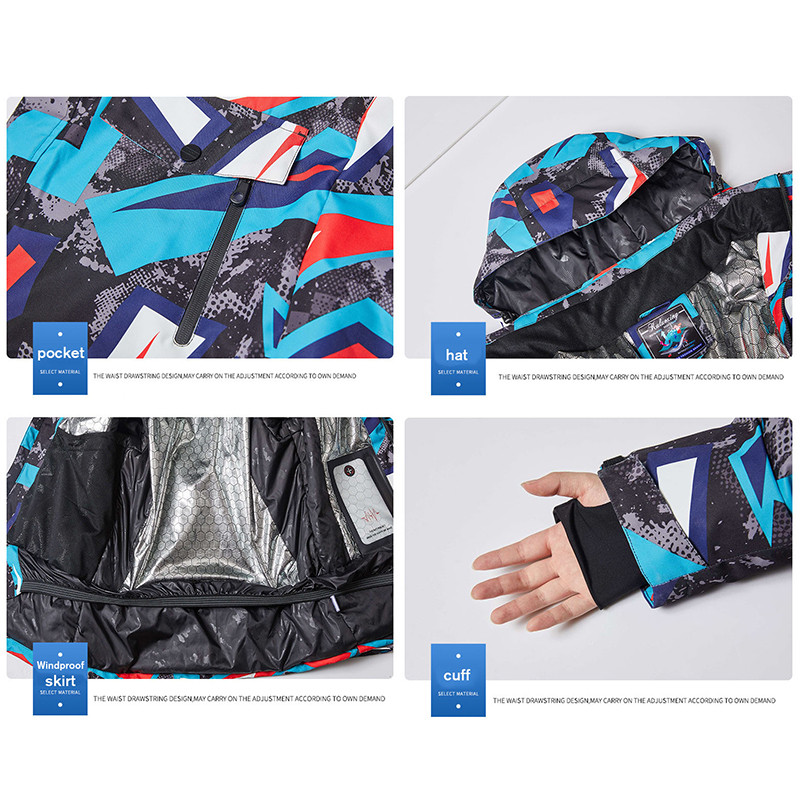 Costum de schi pentru bărbați, iarnă, cald, rezistent la vânt, impermeabil, sport în aer liber, jachete și pantaloni pentru zăpadă, îmbrăcăminte pentru bărbați, jachetă pentru snowboard, set de schi