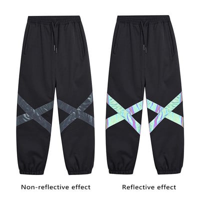 Žieminės slidinėjimo kelnės Vyriškos, moteriškos, neperšlampamos, vėjui atsparios kelnės lauke, šilumą atspindinčios juostelės slidinėjimo kelnės su elastiniu juosmeniu
