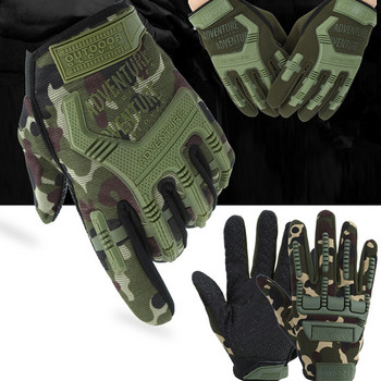 Тактически военни ръкавици Airsoft Shot Soldier Combat Police Anti-Skid Bicycle Cycling Full Finger Gloves Men Motocross Gloves