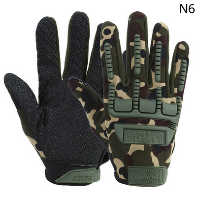 Taktikalised sõjaväekindad Airsoft Shot Soldier Combat Police Libisemisvastane jalgratas Jalgrattasõit Full Finger Kindad Meeste motokrossikindad