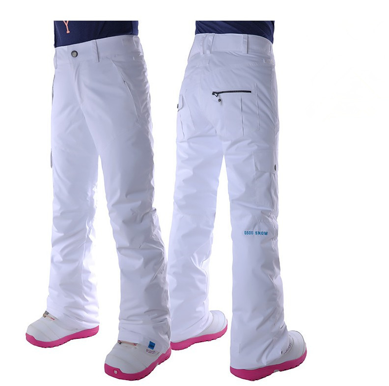 Išpardavimas moteriškos baltos slidinėjimo kelnės moteriškos juodos snieglenčių sportinės snieglentės žieminės lauko sportinės kelnės Atsparios vandeniui 10K šiltos