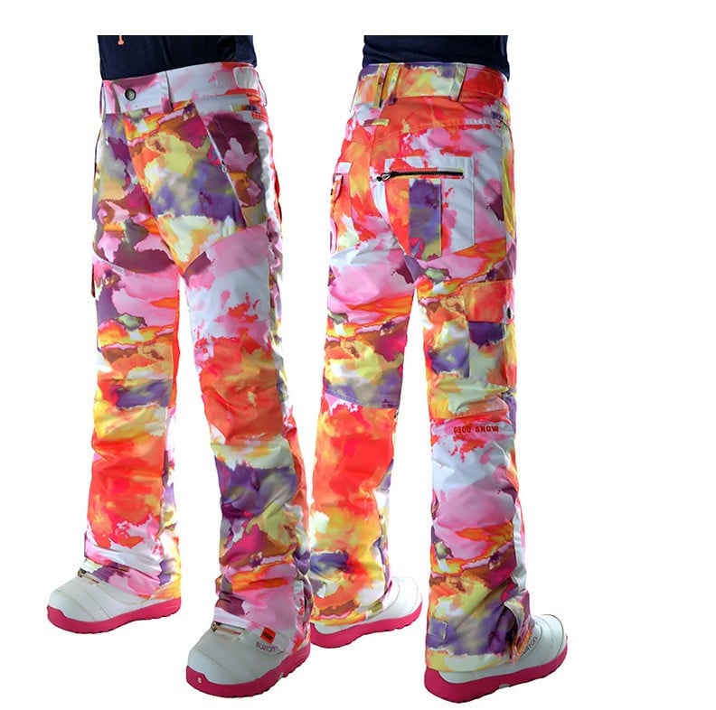 Išpardavimas moteriškos baltos slidinėjimo kelnės moteriškos juodos snieglenčių sportinės snieglentės žieminės lauko sportinės kelnės Atsparios vandeniui 10K šiltos