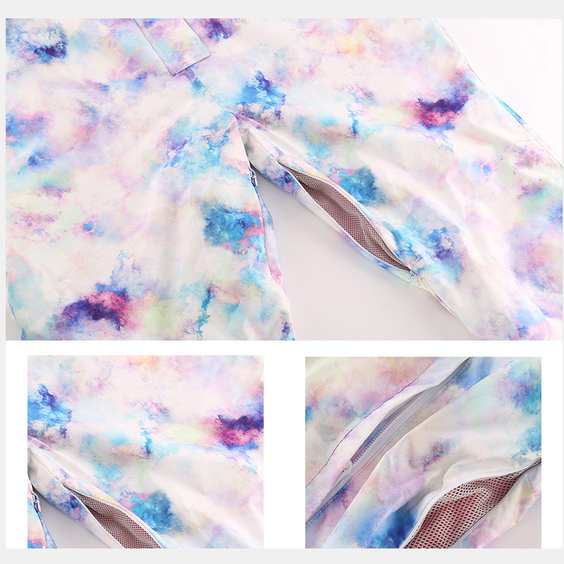 Moteriškas vientisas slidinėjimo kostiumas kalnų slidinėjimo striukė ir snieglenčių kelnės, moteriškos vėjui atsparios, vandeniui atsparios storos komplektacijos žiemos sniego kombinezonas