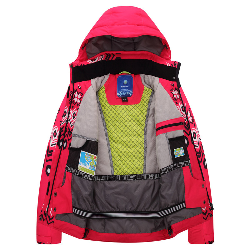 Moteriškos žieminės slidinėjimo striukės NAUJIENA Aukštos kokybės, atsparus vėjui ir vandeniui, šiltas, spalvotas gėlėmis Ms. slidinėjimo striukė Moteriškas slidinėjimo paltas