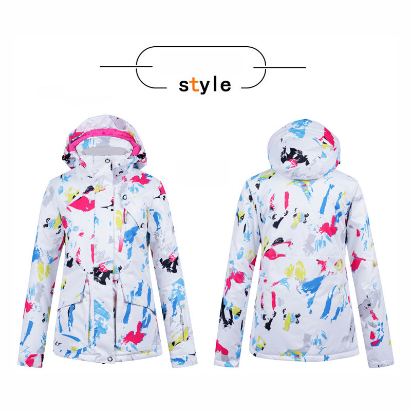 Slidinėjimo kostiumai Moteriška snieglenčių striukė nuo vėjo atspari spalvinga slidinėjimo striukės kelnių rinkinys Žiemos lauko sportas Slidinėjimas snieglenčių sportui Apranga