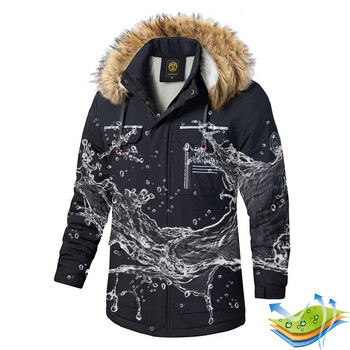 Νέα ανδρική στολή σκι Χειμερινή αντιανεμική αδιάβροχη χοντρή μπουφάν ζεστό φλις παντελόνι χιονιού Εξωτερική φόρμα για σνόουμπορντ