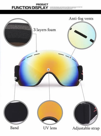 Ски сноуборд очила Слънчеви очила Анти-UV ветроустойчива спортна екипировка Професионални зимни ски очила за деца Мъже Жени