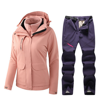 Naujas žieminis moteriškas slidinėjimo kostiumas, šiltas, vėjui atsparus, vandeniui atsparus lauko striukė ir kelnės, moteriškos slidinėjimo įrangos snieglenčių striukės prekės ženklas