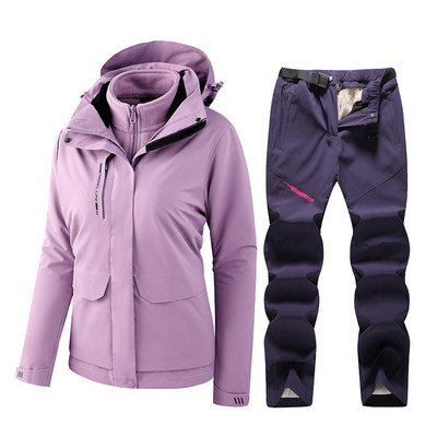 Naujas žieminis moteriškas slidinėjimo kostiumas, šiltas, vėjui atsparus, vandeniui atsparus lauko striukė ir kelnės, moteriškos slidinėjimo įrangos snieglenčių striukės prekės ženklas