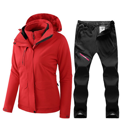 Naujas žieminis moteriškas slidinėjimo kostiumas, šiltas, vėjui atsparus, vandeniui atsparus lauko striukė ir kelnės, moteriškos slidinėjimo įrangos snieglenčių striukės prekės ženklas