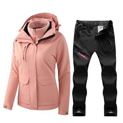 Naujas žieminis moteriškas slidinėjimo kostiumas, šiltas, vėjui atsparus, vandeniui atsparus lauko striukė ir kelnės, moteriškos slidinėjimo įrangos snieglenčių striukės prekės ženklas