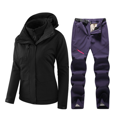 Naujas žieminis moteriškas slidinėjimo kostiumas, šiltas, vėjui atsparus, vandeniui atsparus lauko striukė ir kelnės, moteriškos slidinėjimo įrangos snieglenčių striukės prekės ženklas