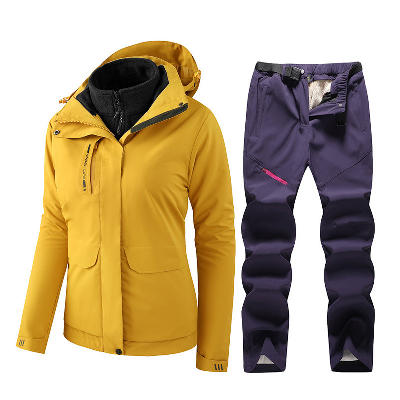 Naujas žieminis moteriškas slidinėjimo kostiumas, šiltas, vėjui atsparus, vandeniui atsparus lauko striukė ir kelnės, moteriškos slidinėjimo įrangos snieglenčių striukės prekės ženklas