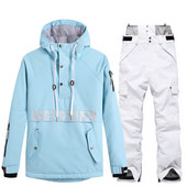 Moterų vyrų slidinėjimo drabužių rinkinys Snieglentės gobtuvas žiemai šiltas slidinėjimo kostiumas Sniego striukė Paltas ir kelnės Kalnų striukė nuo lietaus 2021 m. Nauja