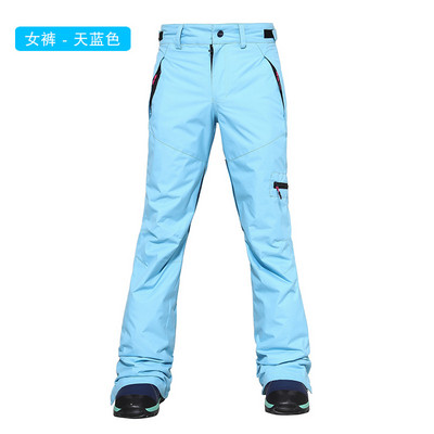 Greitai džiūstančios moteriškos šiltos slidinėjimo kelnės Vėjo nepraleidžiančios ir vandeniui atsparios kelnės Dvigubos apsaugos nuo sniego kojos atidarymas Storos žieminės slidinėjimo kelnės