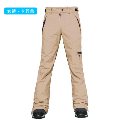 Greitai džiūstančios moteriškos šiltos slidinėjimo kelnės Vėjo nepraleidžiančios ir vandeniui atsparios kelnės Dvigubos apsaugos nuo sniego kojos atidarymas Storos žieminės slidinėjimo kelnės