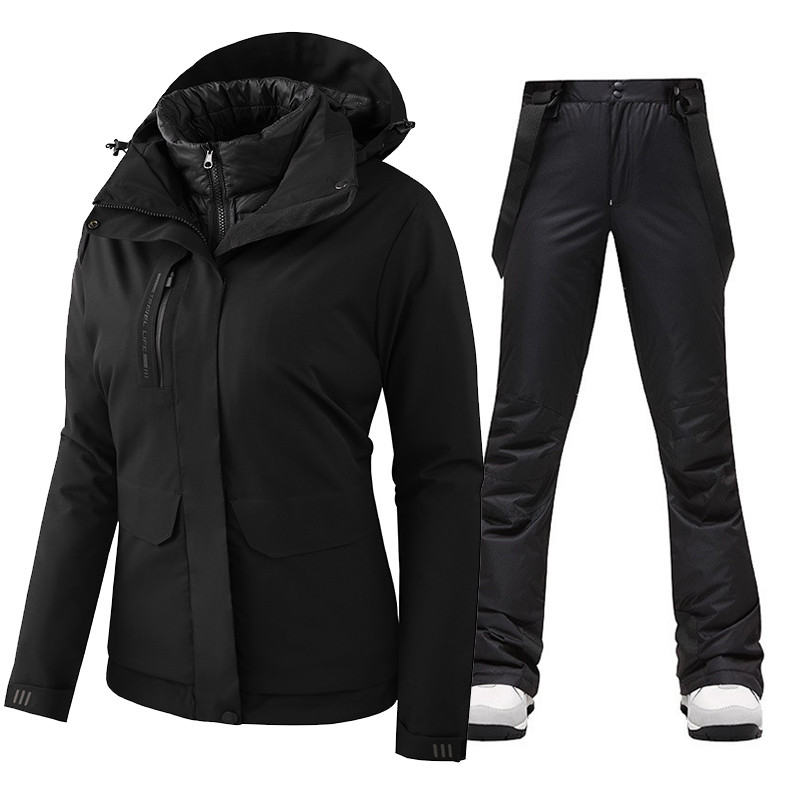 2022 m. moterų slidinėjimo kostiumas, žieminis, šiltas, vandeniui atsparus lauko sportinis sniego striukės ir kelnės, moteriškas prekės ženklas